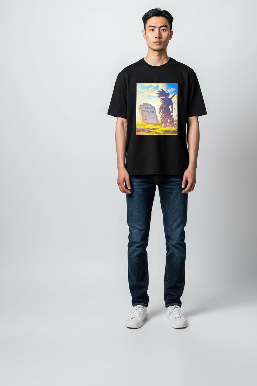 Playerytees Rest in peace Goku at the grave t-shirt