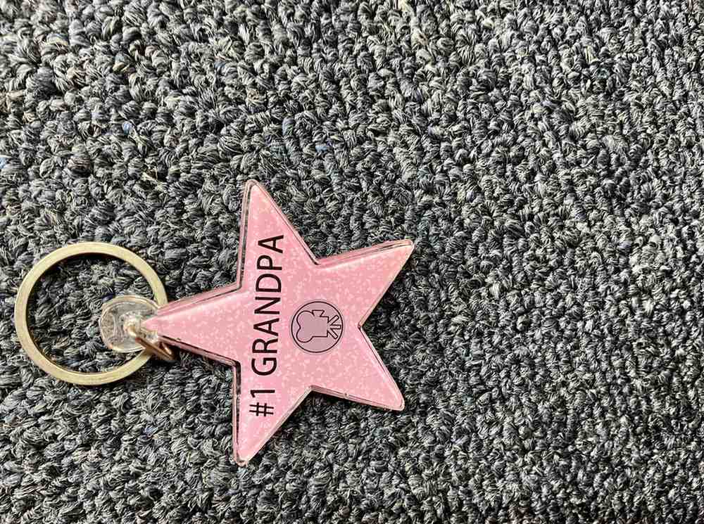 #1 Grandpa Star Keychain – Hollywood Walk of Fame Style