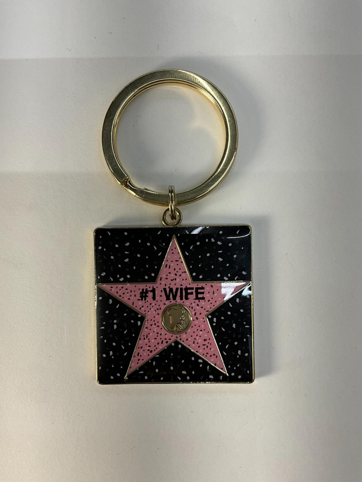 #1 Wife Square Star Keychain – Hollywood Walk of Fame Edition