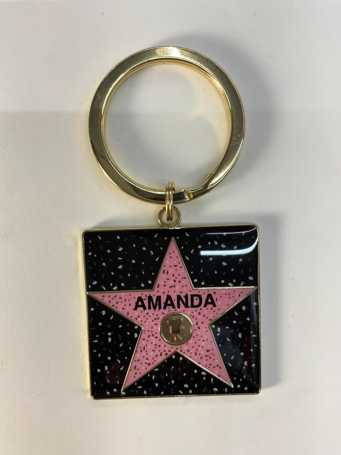 Amanda Square Star Keychain – Hollywood Walk of Fame Edition