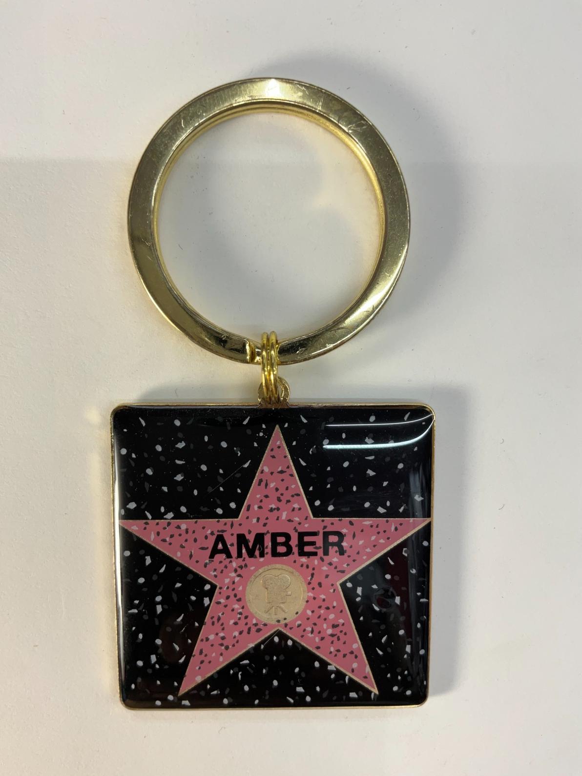 Amber Square Star Keychain – Hollywood Walk of Fame Edition