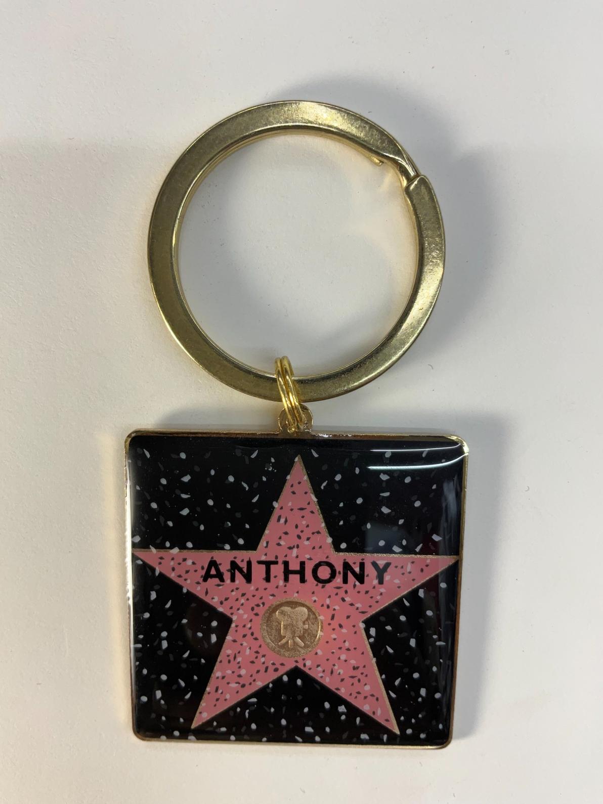 Anthony Square Star Keychain – Hollywood Walk of Fame Edition