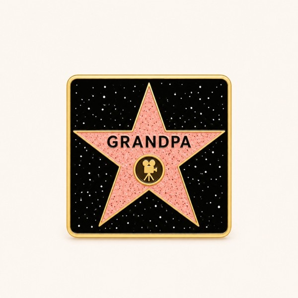 #1 Grandpa Star Keychain – Hollywood Walk of Fame Style