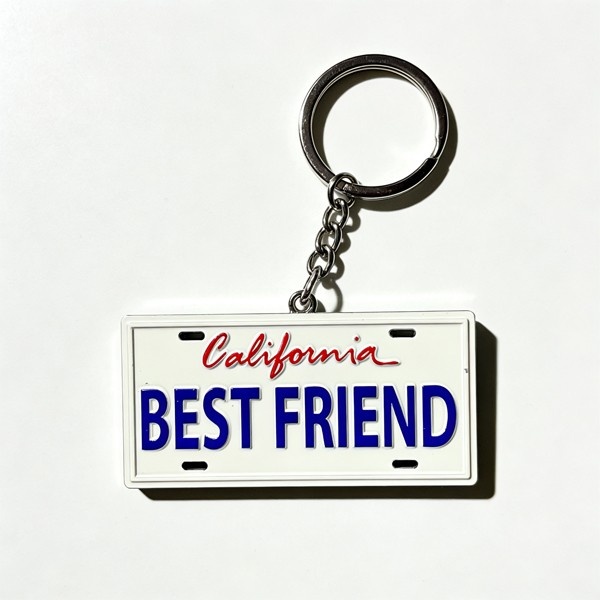 Best Friend Keychain – California License Plate Style