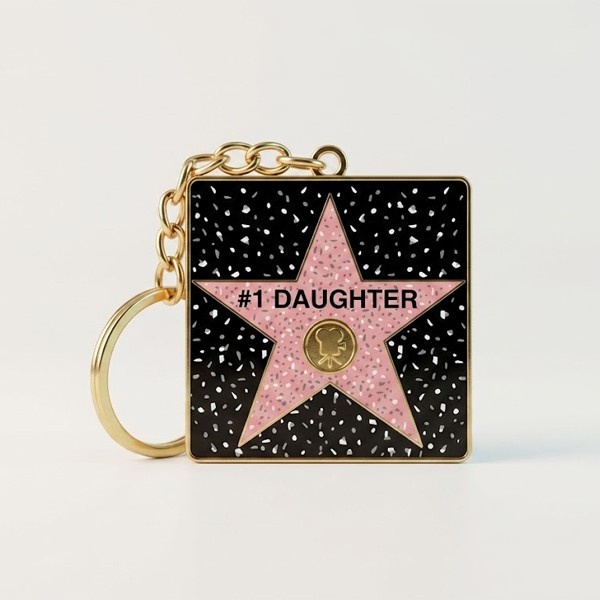 #1 Daughter Square Star Keychain – Hollywood Walk of Fame Edition