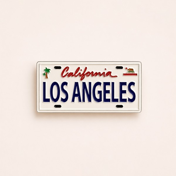 Los Angeles Keychain – California License Plate Style
