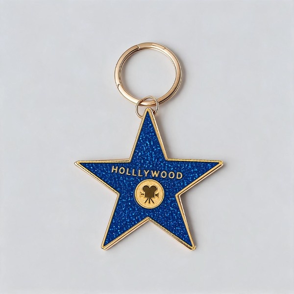Golden Hollywood Star Keychain – Hollywood Walk of Fame Style
