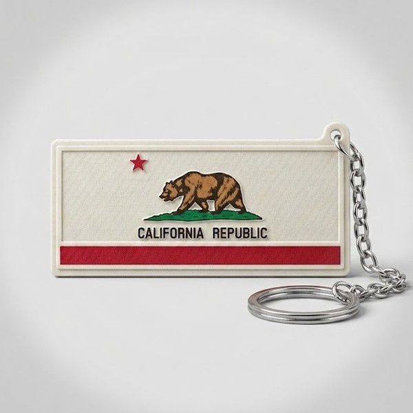 California Republic Keychain – License Plate Style