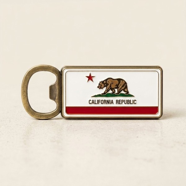 California Republic Flag Bottle Opener Keychain
