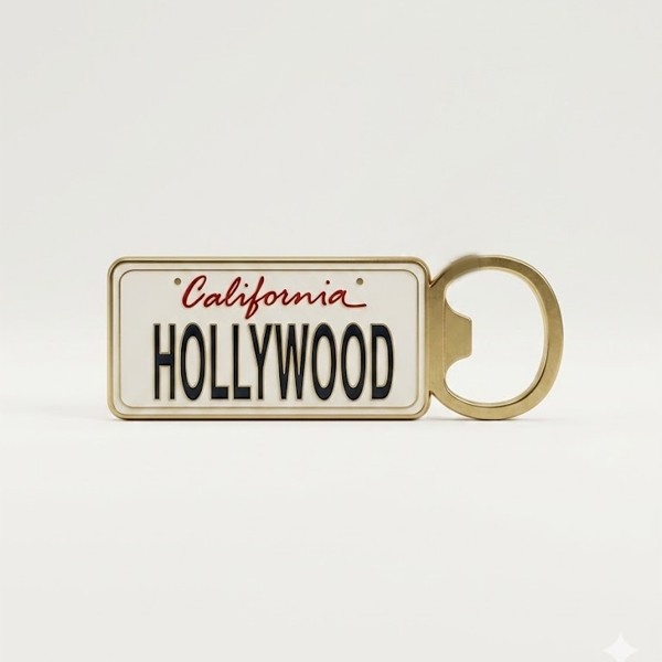 California Hollywood Opener And Keychain – California License Plate Style