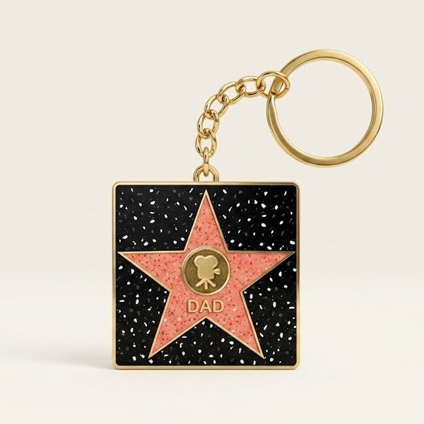 Dad Square Star Keychain – Hollywood Walk of Fame Edition