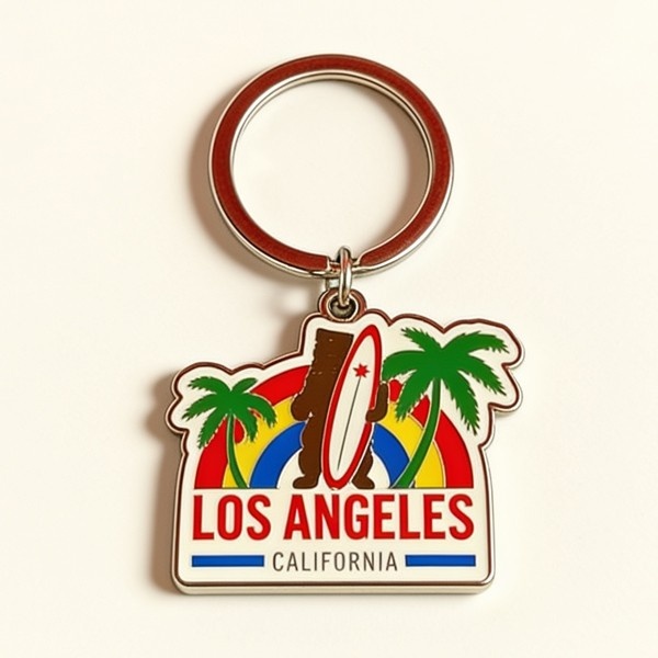 The Surfing California Bear - Keychain